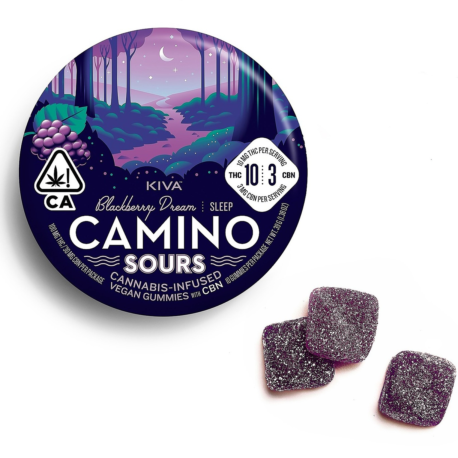 CAMINO SOURS BLACKBERRY CBN CBD 1:1:1 GUMMY